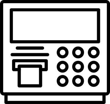 Atm Machine Line Icon Design Stock Illustration