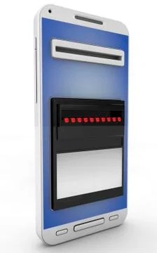 Atm machine panel or ticket vending on mobile phone screen Stock Illustration