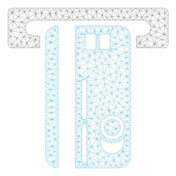 ATM Machine Polygonal Frame Vector Mesh Illustration Stock Illustration