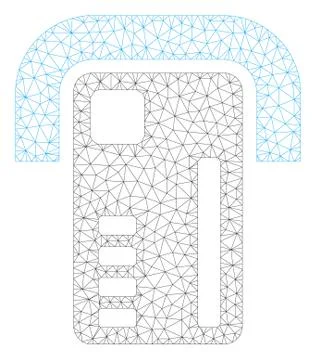 ATM Machine Polygonal Frame Vector Mesh Illustration Stock Illustration