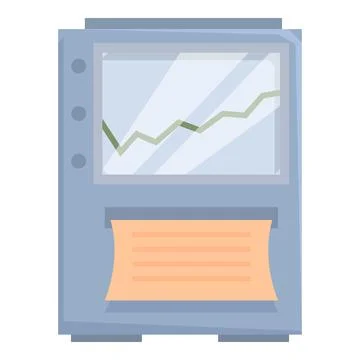 Atm machine printing receipt showing growing chart for successful financial Stock Illustration