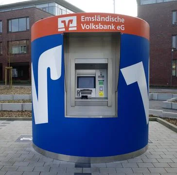 ATM machine in a round container Stock Photos