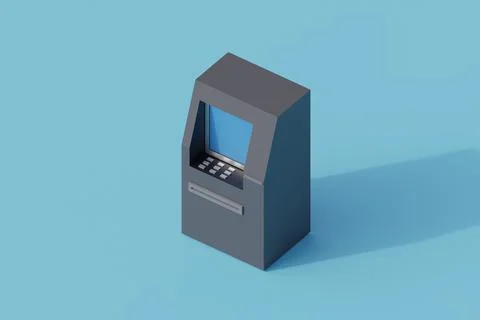 Atm machine single isolated object. 3d render illustration イラスト素材