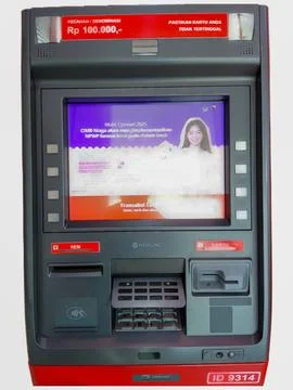 ATM Machine - Touchscreen Banking Technology Stock Photos