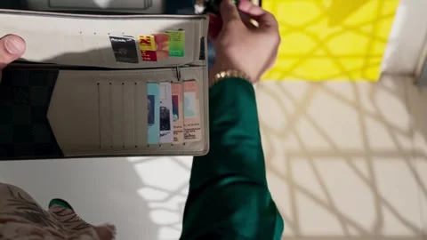 ATM machine users insert cards to make transactions Video stock 265933432