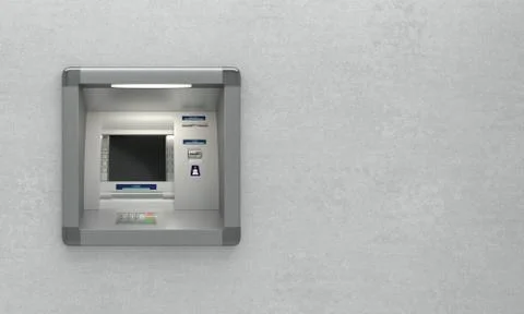 Atm machine on wall イラスト素材