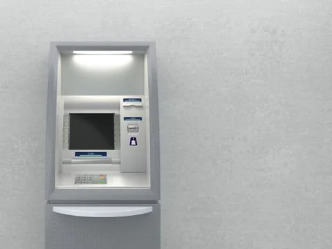 Atm machine on wall Illustrazione stock