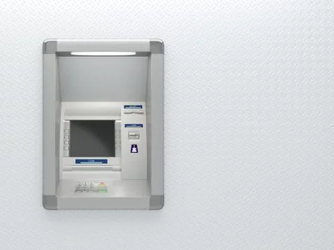Atm machine on wall Illustrazione stock