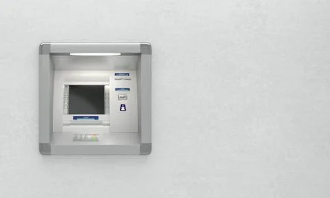 Atm machine on wall Illustrazione stock