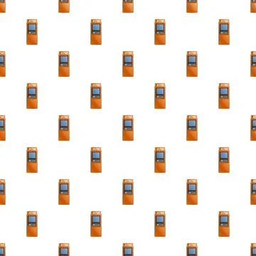 Atm machines forming a seamless pattern background Illustrazione stock