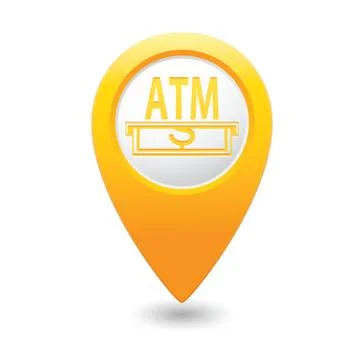 Atm MAP pointer yellow Stock Illustration