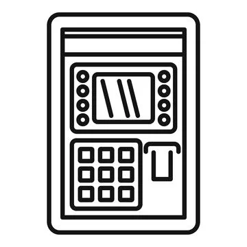 Atm pin code icon, outline style Illustrazione stock