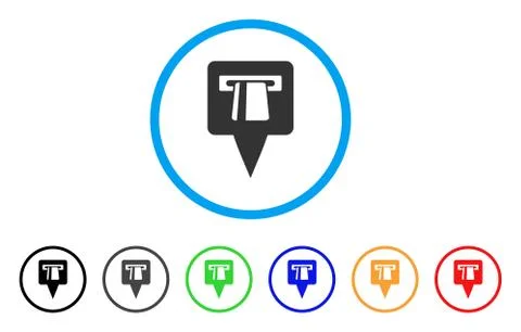 ATM Pointer Rounded Icon Stock Illustration
