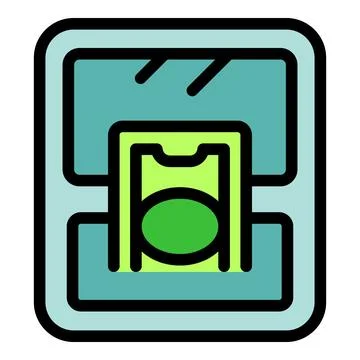 Atm is presenting money after processing a withdrawal request Stock Illustration