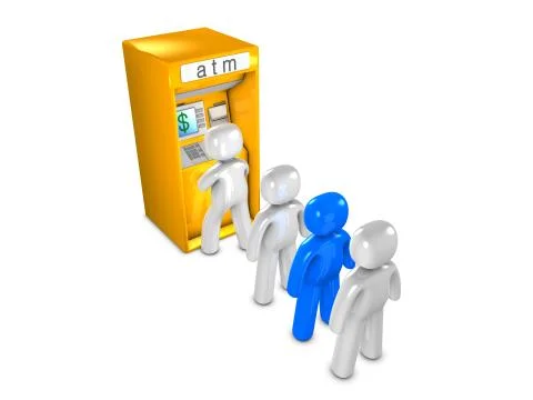 Atm queue Illustrazione stock