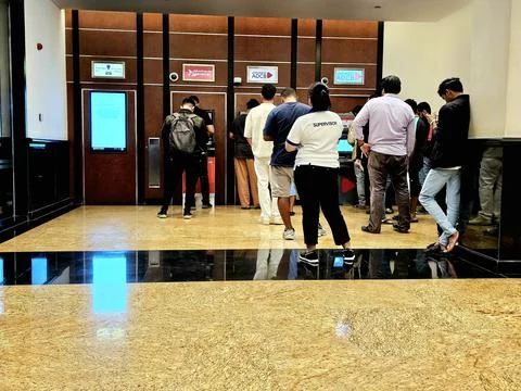 Atm queue Stock Photos