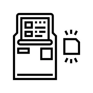 Atm with rfid technology line icon vector illustration Stockillustratie