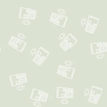Atm with rfid technology line seamless pattern Stock Illustration