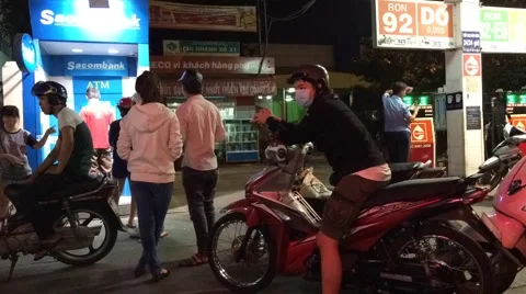 ATM Saigon night timelapse Stock Footage 47130373