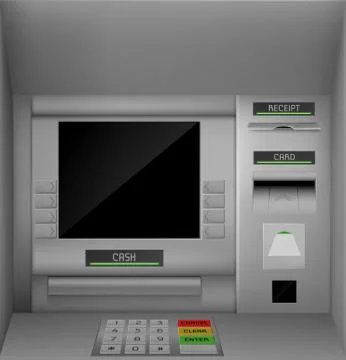 Atm screen, automated teller machine monitor. Stock-Illustration