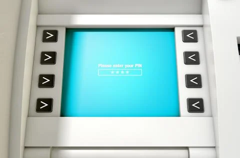 ATM Screen Enter PIN Code 스톡 일러스트