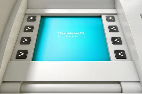 ATM Screen Enter PIN Code Stock Illustration