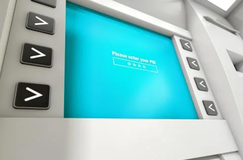 ATM Screen Enter PIN Code Stock Illustration