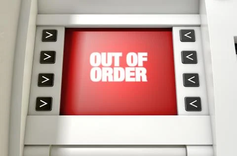 ATM Screen Out Of Order Illustrazione stock