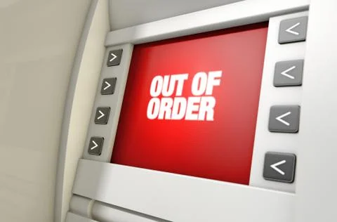 ATM Screen Out Of Order Illustrazione stock