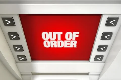ATM Screen Out Of Order Stock Illustration