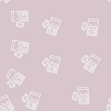 Atm services line seamless pattern 스톡 일러스트