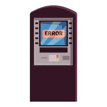 Atm showing error message on the screen 스톡 일러스트