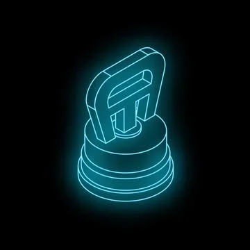 Atm sign glowing on dark background with copy space Stock Illustration
