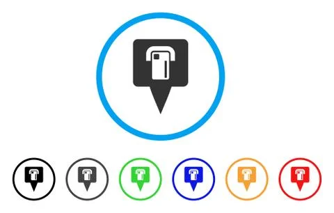 ATM Terminal Map Pointer Rounded Icon イラスト素材