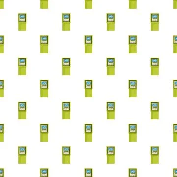 Atm terminal pattern creating banking and finance background Stock Illustration