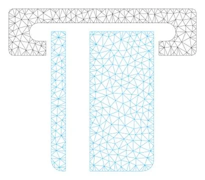 ATM Terminal Polygonal Frame Vector Mesh Illustration Illustrazione stock