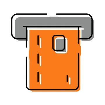 Atm terminal processing credit card payment transaction Illustrazione stock