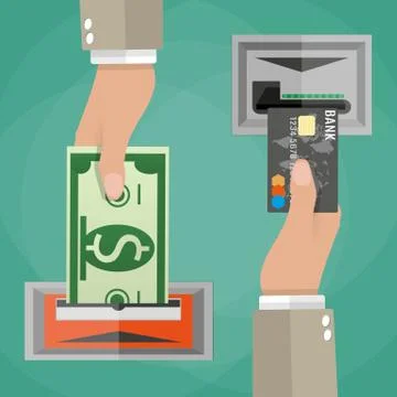 ATM terminal usage concept Stock Illustration