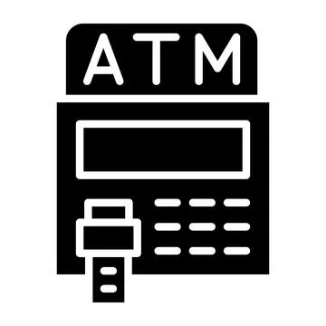 Atm Vector Icon Design Illustration Stock Illustration
