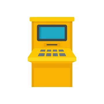 Atm withdraw icon flat isolated Illustrazione stock