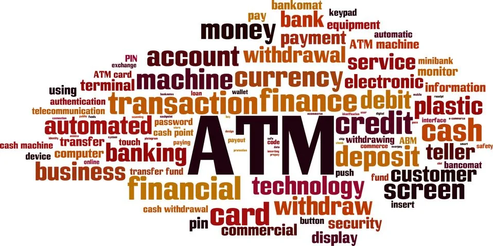 ATM word cloud Stock Illustration