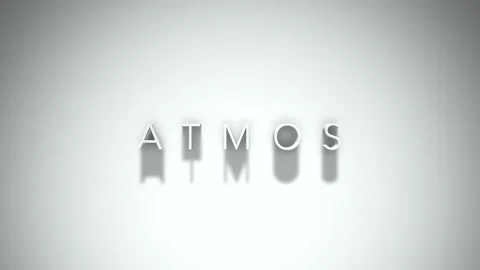 Atmos 3D title animation with shadows on a white background Stock Footage 297467326