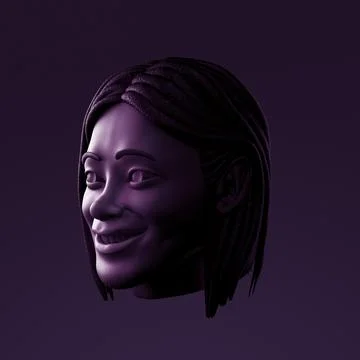 Atmoshperic light CGI sculpture of human head Stock Illustration