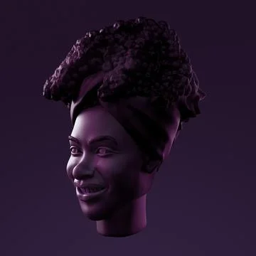 Atmoshperic light CGI sculpture of human head Stock Illustration