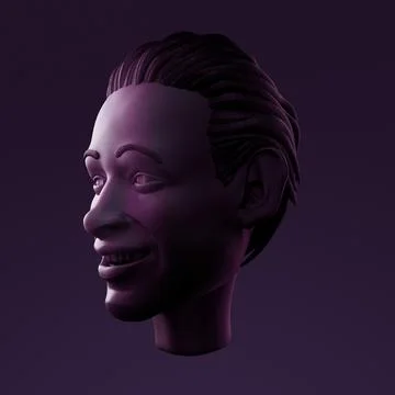 Atmoshperic light CGI sculpture of human head Stock Illustration
