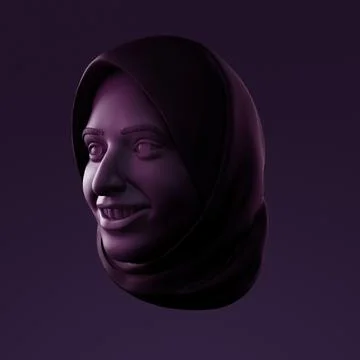 Atmoshperic light CGI sculpture of human head Stock Illustration