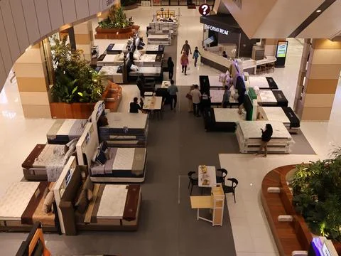 The atmosphere of the Aeon building Stock Photos