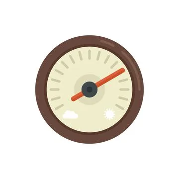 Atmosphere barometer icon flat isolated vector Stock Illustration