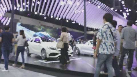 The atmosphere blurred in Motor Show Stock Footage 90298386