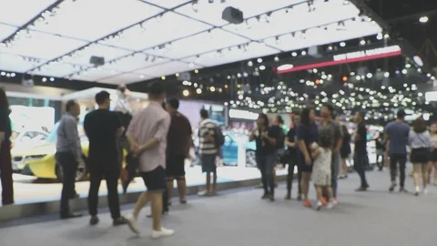 The atmosphere blurred in Motor Show Stock Footage 90299340